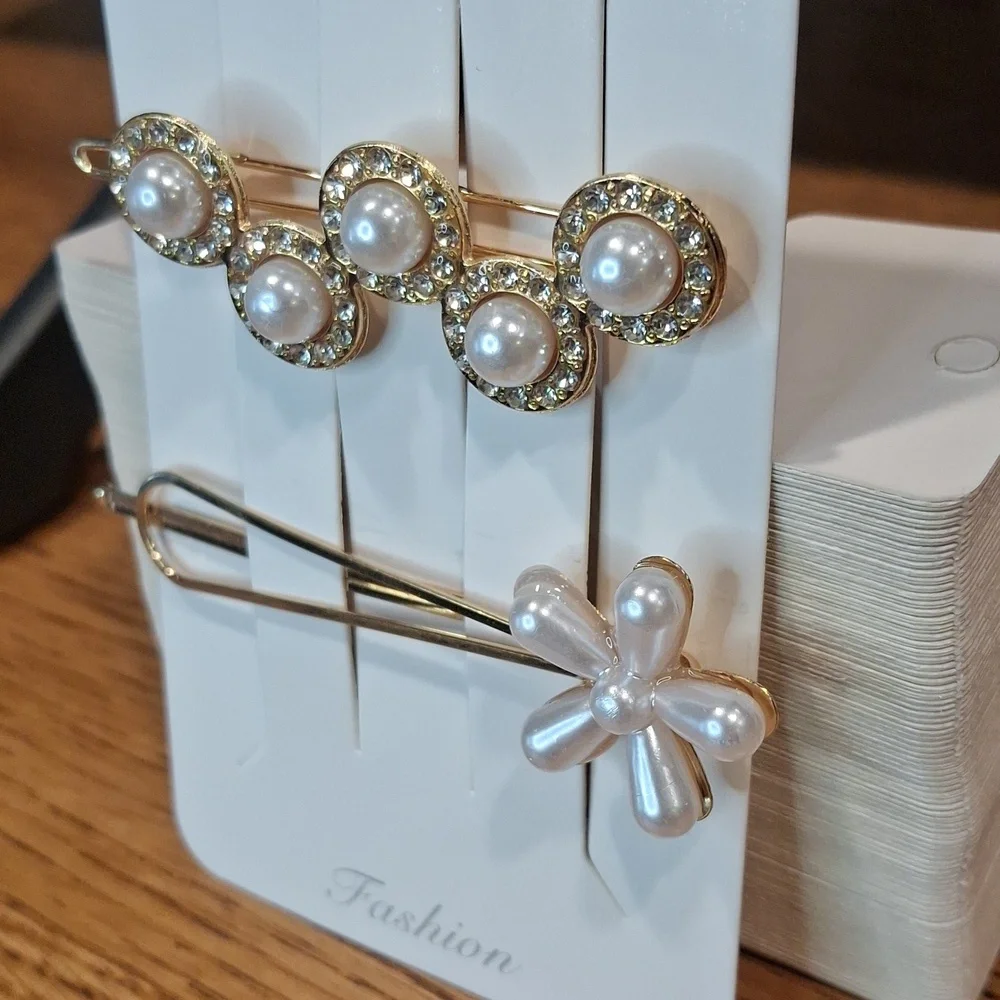 Elegant Gold & Pearl Hair Clips